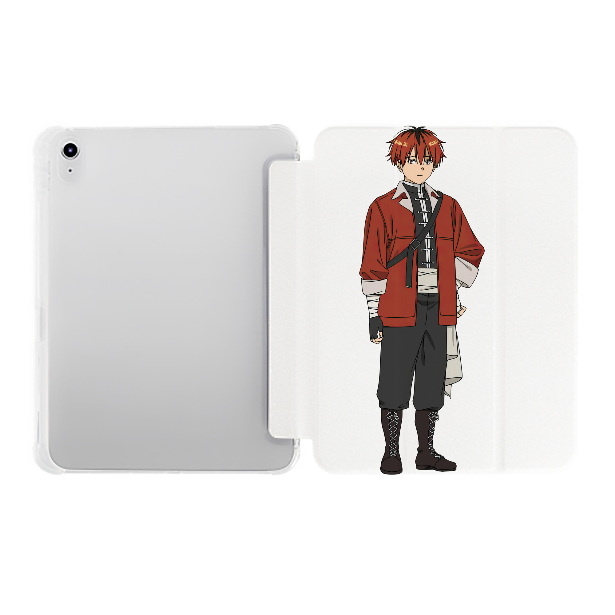 （画像用） 葬送のフリーレン Frieren IPad ケース ペン収納付き 三つ折りスタンド PUレザー×シリコン 対応機種9.5/10.5/10.9インチ